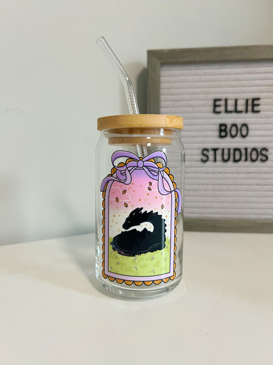 16oz Dragon Frame Glass Can Cup