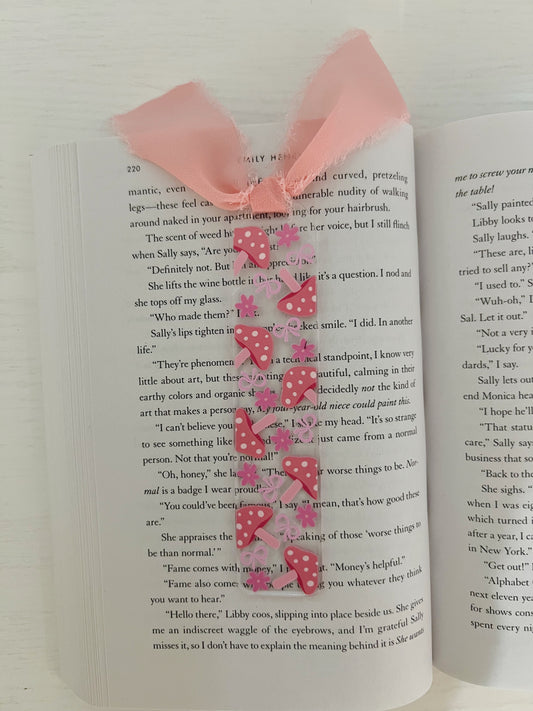 Pink Mushroom Acrylic Bookmark