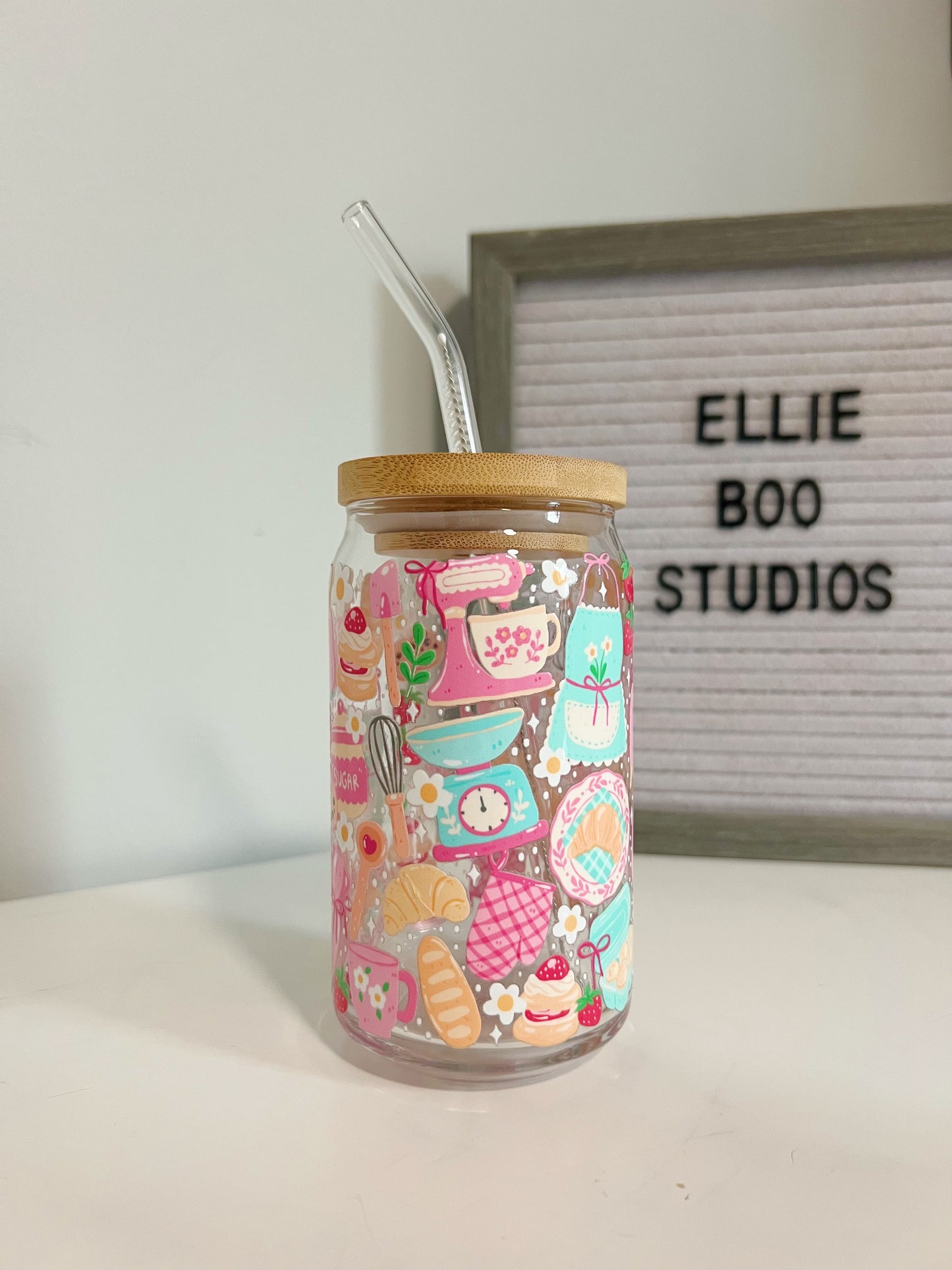 16oz Coquette Baking Glass Can Cup