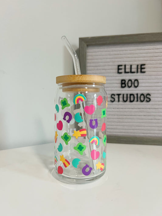 16oz Lucky Charms Glass Can Cup