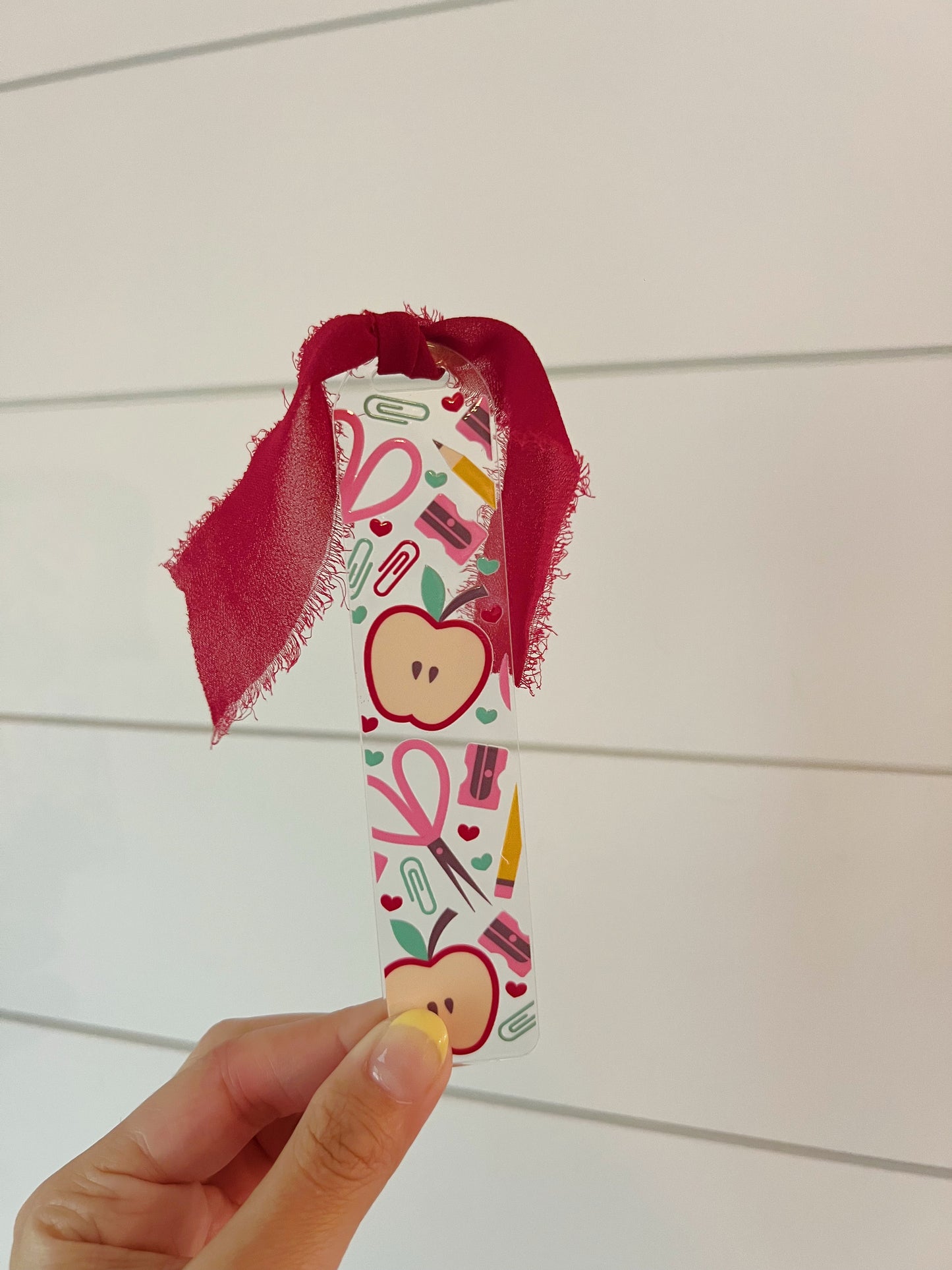 School Apple Acrylic Bookmark
