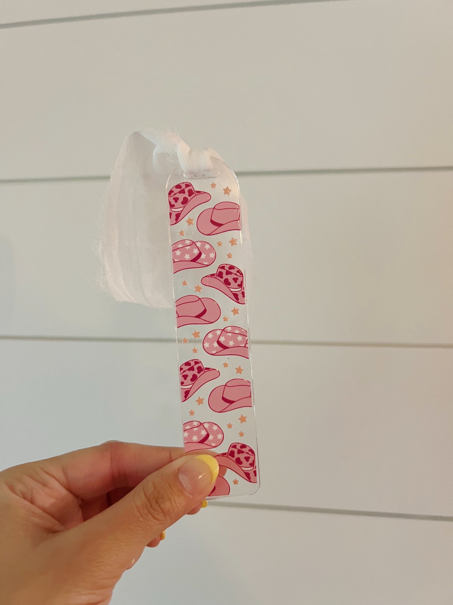 Pink Cowgirl Hat Acrylic Bookmark