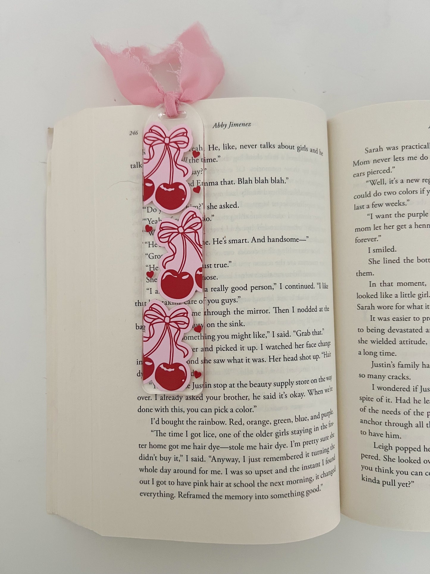 Coquette Cherries Acrylic Bookmark