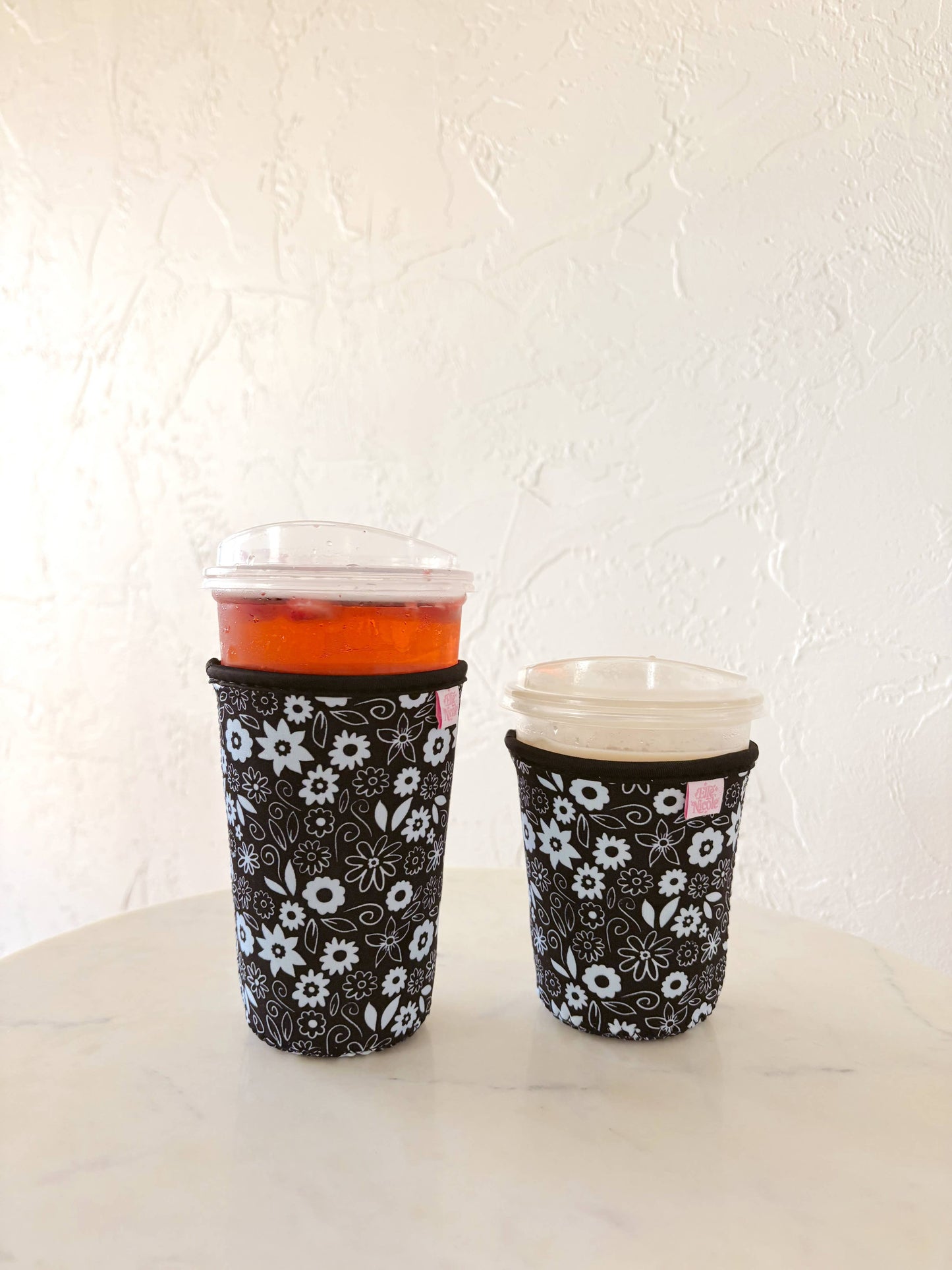 Thankful Florals Black Iced Drink Sleeve