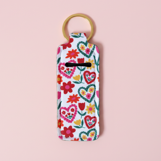 Lip Balm Keychain Holder - Floral Love