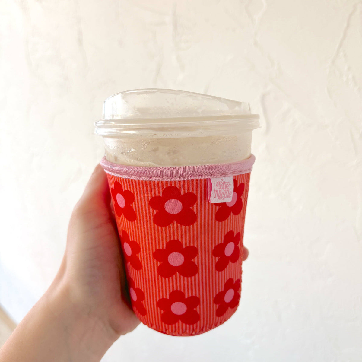 Happy Striped Floral Iced Drink Sleeve