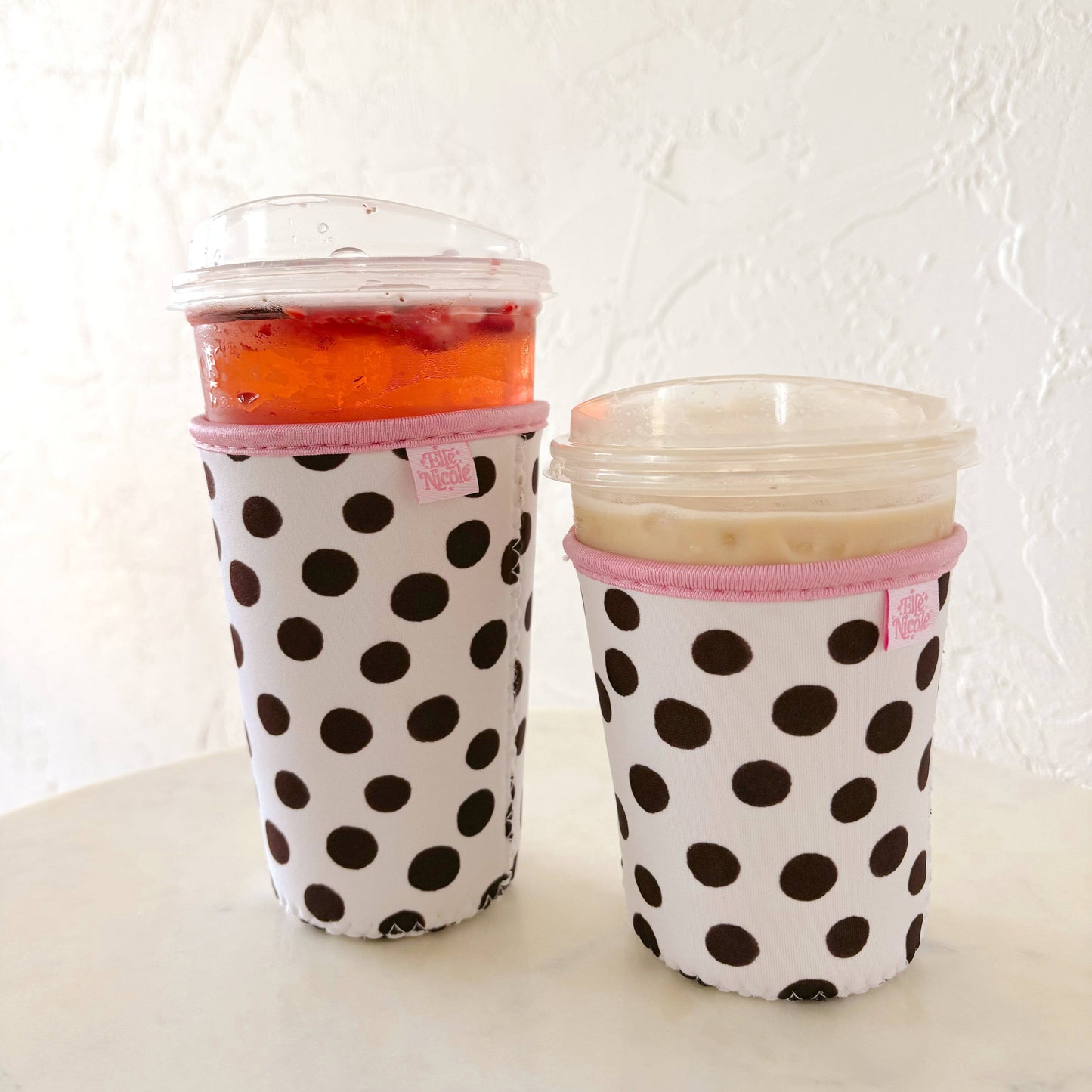 Brown Polka Dots Iced Drink Sleeve