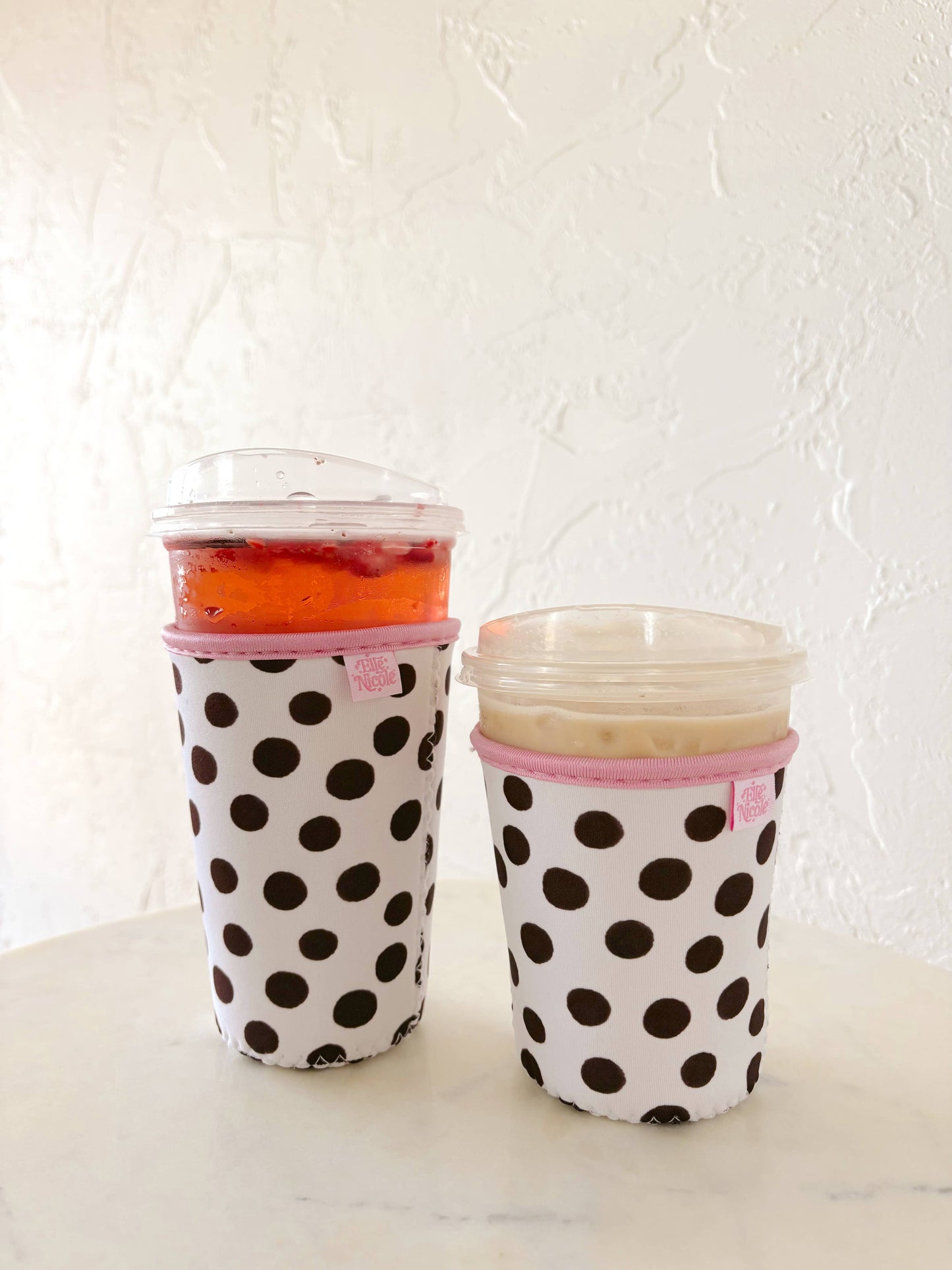 Brown Polka Dots Iced Drink Sleeve